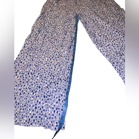 Eloquii 1X 16w Blue Patterned  Romper Jumpsuit with sexy front tie nwot curvy - Picture 8 of 11